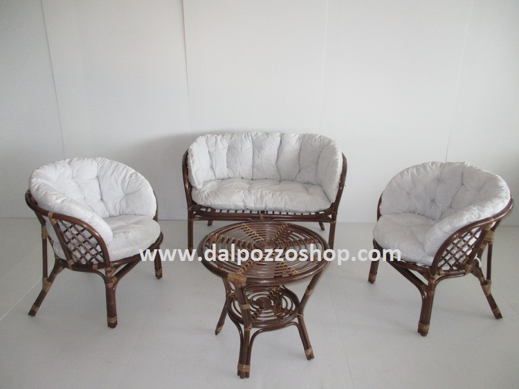 AT/09 SALOTTO RATTAN NATURALE NOCE AT/09 SALOTTO RATTAN NATURALE NOCE